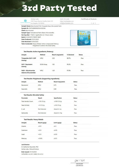 WarmFamily® SMGT-GLP-1 Nano Microneedle Patch with Collagen & Matrixyl 3000 ✅ | Clinically Proven for Weight Loss, Cardiovascular Health, Diabetes, and More Health Issues, Doctor Recommended👨‍⚕️
